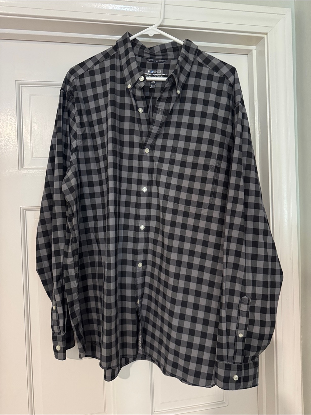 Vineyard Vines Black & Gray Checked Button-Down Shirt Mens XXL